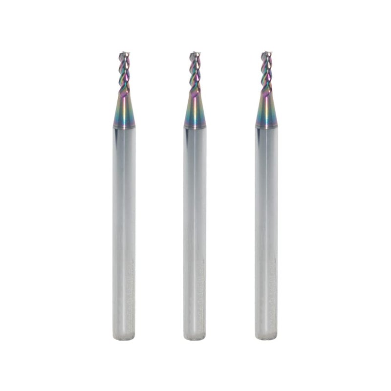 JIANXING 2mm Carbide Square End Mill for Aluminum & Copper Applications, 3-Flute, HRC 55 Deg, 2mm Cutting Diameter, 50mm Length, 4mm Shank,DLC Coating, CNC Router Bits (3 Pieces) - Image 1